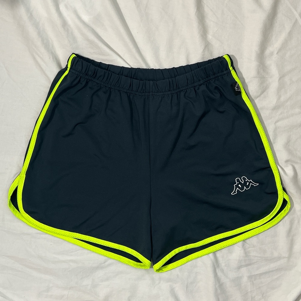 Kappa Athletic Shorts in Graywith Neon Green Trim